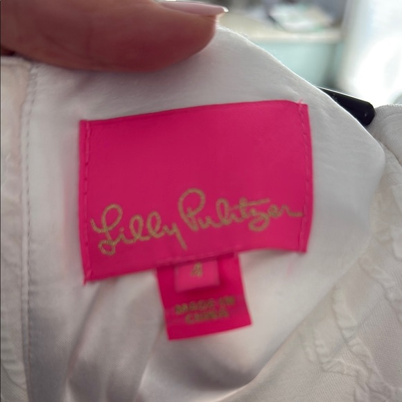Lilly Pulitzer white-on-white print dress - Picture 2 of 5